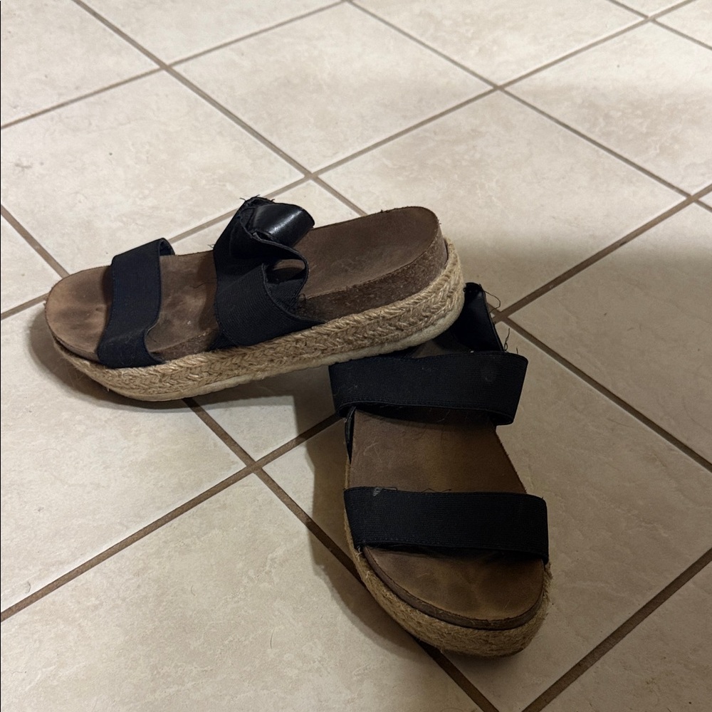 Women's Black Espadrille Sandals